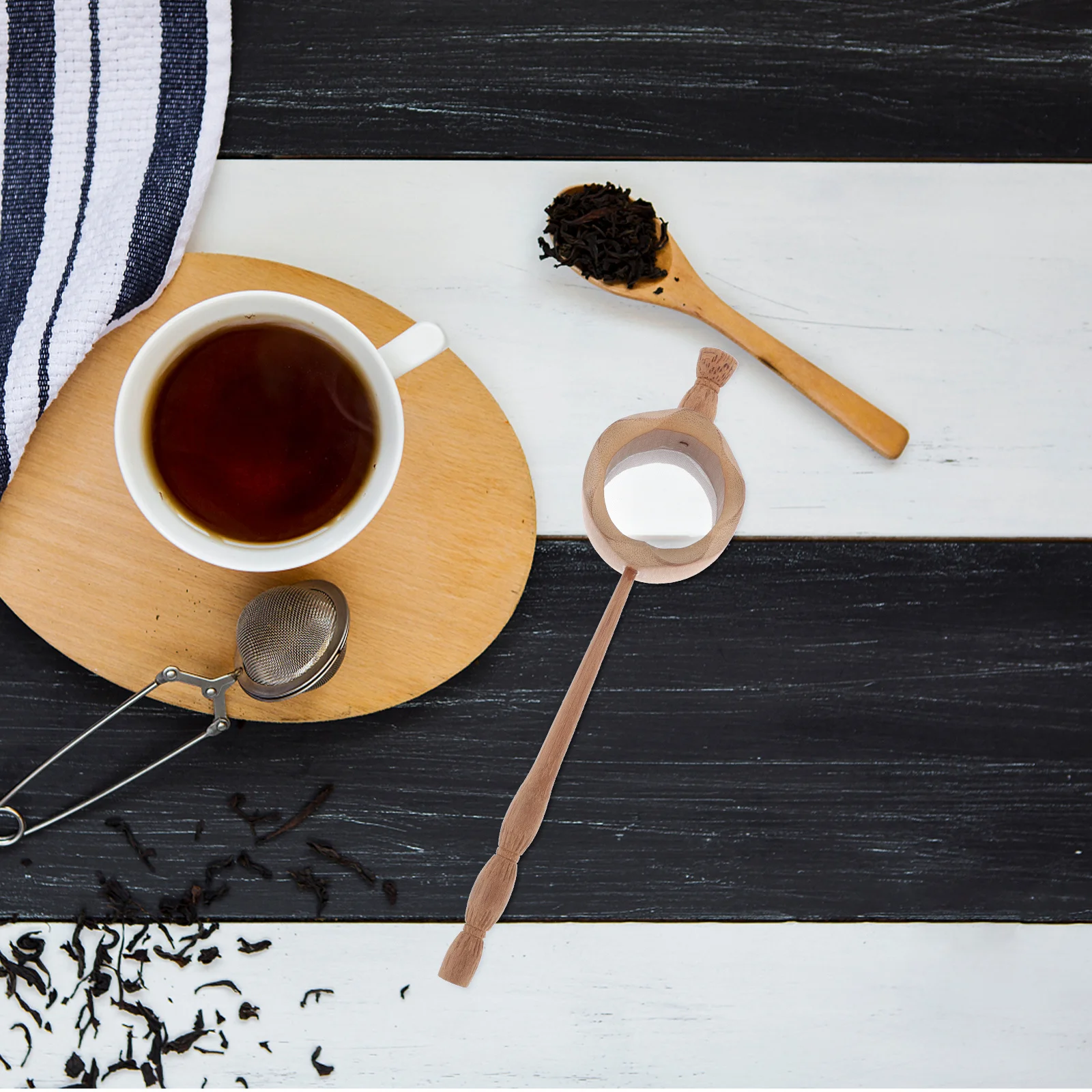 

Bamboo Tea Filter Infuser Professional Strainer Fine Mesh Design Suitable Various Teas Home Office Use