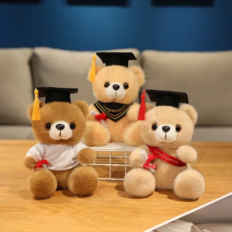 18 cm Nette Arzt Kappe Bär Puppe Kleidung Bär Kuscheltiere Plüsch Spielzeug Jungen Mädchen Studenten Abschluss Geschenk Hause Dekoration – Detail 6