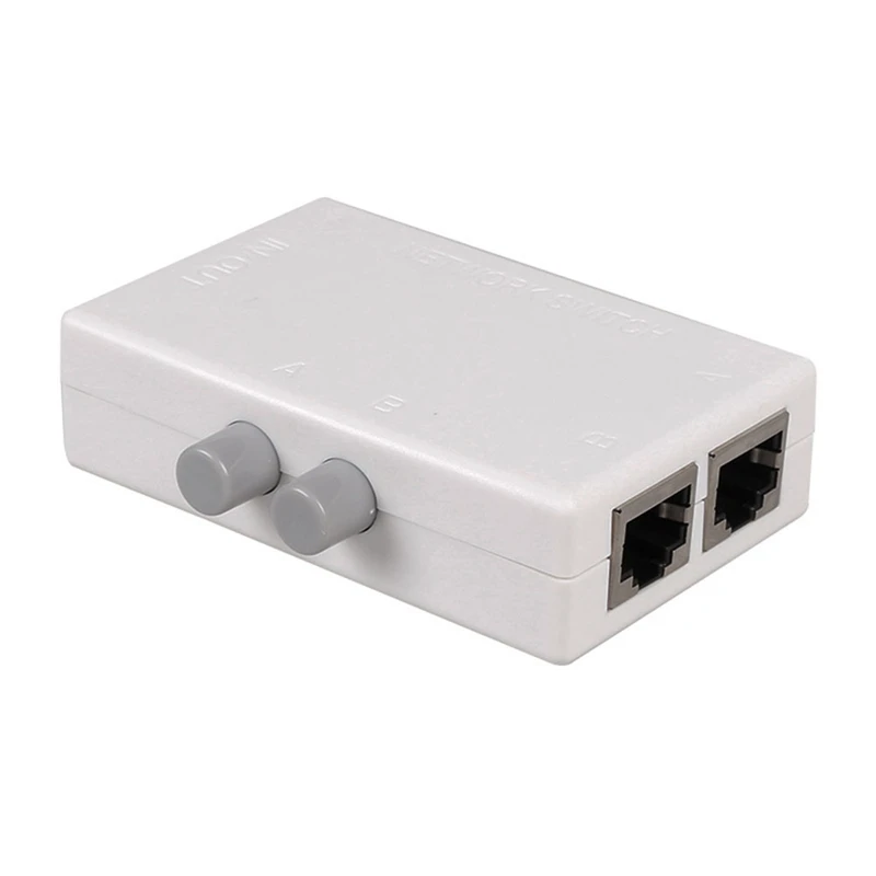 RJ45 Splitter Selector Switch 2 Ports Network Switch Freely Between Intranet & Extranet Network