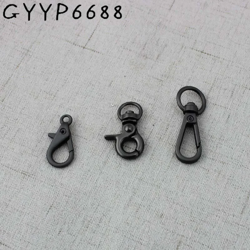 4-30pieces High quality Matte gun black Swivel Lobster clips attached carabines snap hook metal hardware handbag bag hanger