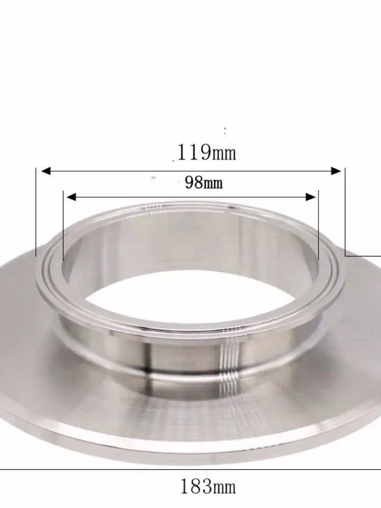 Blind Reducer OD119mm x OD183mm Sanitary 304 Stainless Steel Blind Reducer with Tri-Clamp Flanges,Stub Ends,and Cover Plates