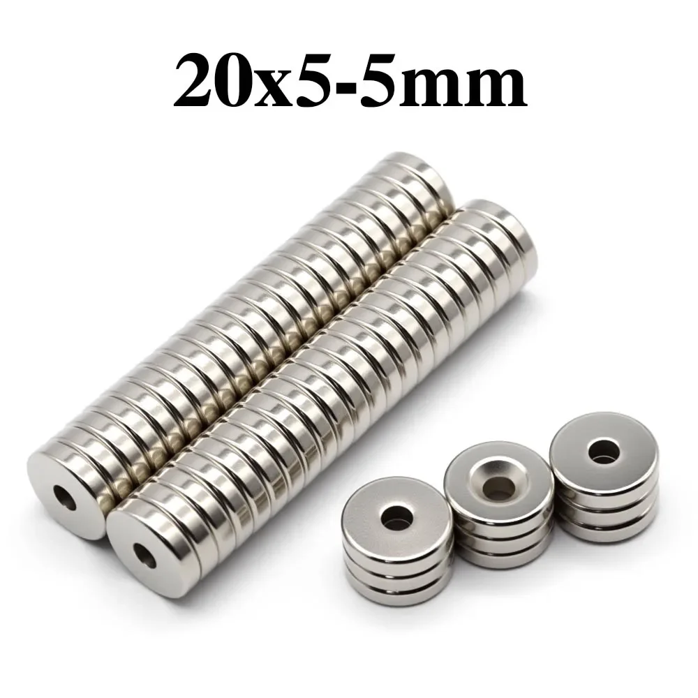 20x5-5mm Super Powerful Round With Holes Magnet Neodymium Magnet NdfeB N35 Strong Permanent Magnetic imanes Refrigerator Magnet