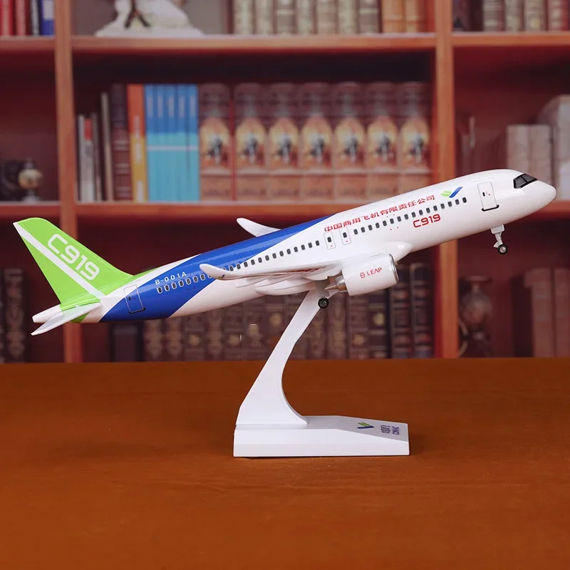 30CM Airplane Model Plane China Commercial COMAC C919 with Light Airlines Aircraft Child Gift Collection Ornaments