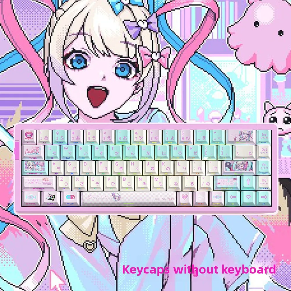 129 Keys PBT Keycaps Dye-Sublimation Thickened Nuclear Power Side-Lit Side Printed 129 Keys Compatable for Mechanical Keyboard