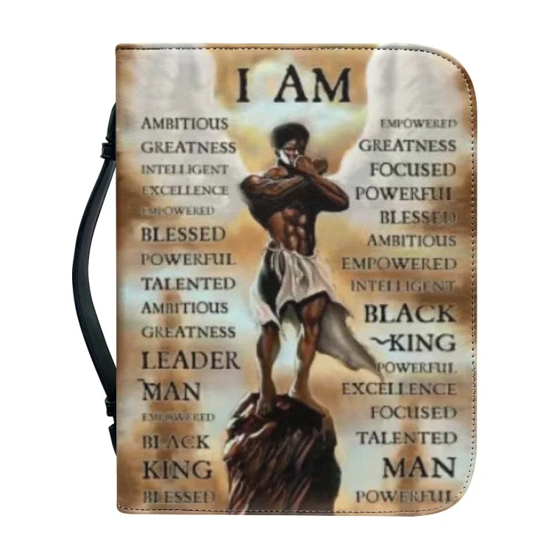 I Am Bible Cover Personalized Religious Gifts Print Church Bible Cover Case PU Handbags Study Book Holy Storage Boxes For Women