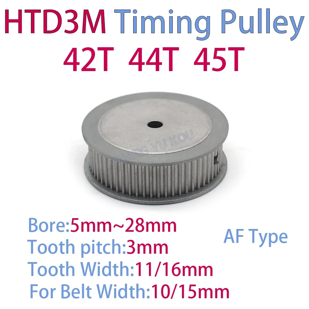 

Timing Pulley Bore 5mm-28mm for Belt Width 6/10/15/20mm - Precision Drive Pulleys HTD 3M 42 Teeth 44 Teeth 45 Teeth