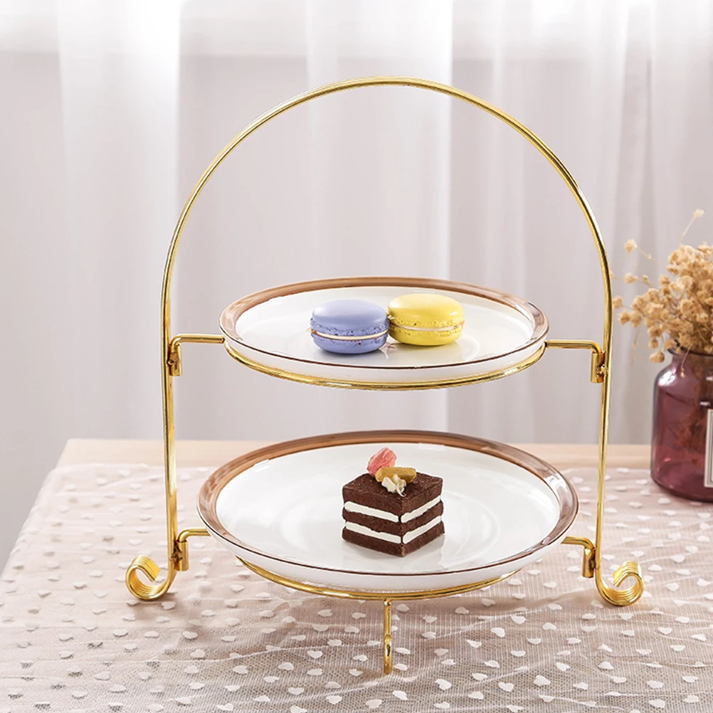 

Second-level Snack Stand Two-layer Dessert Cake Rack Afternoon Tea Tray Display Fruit Dish Pastry