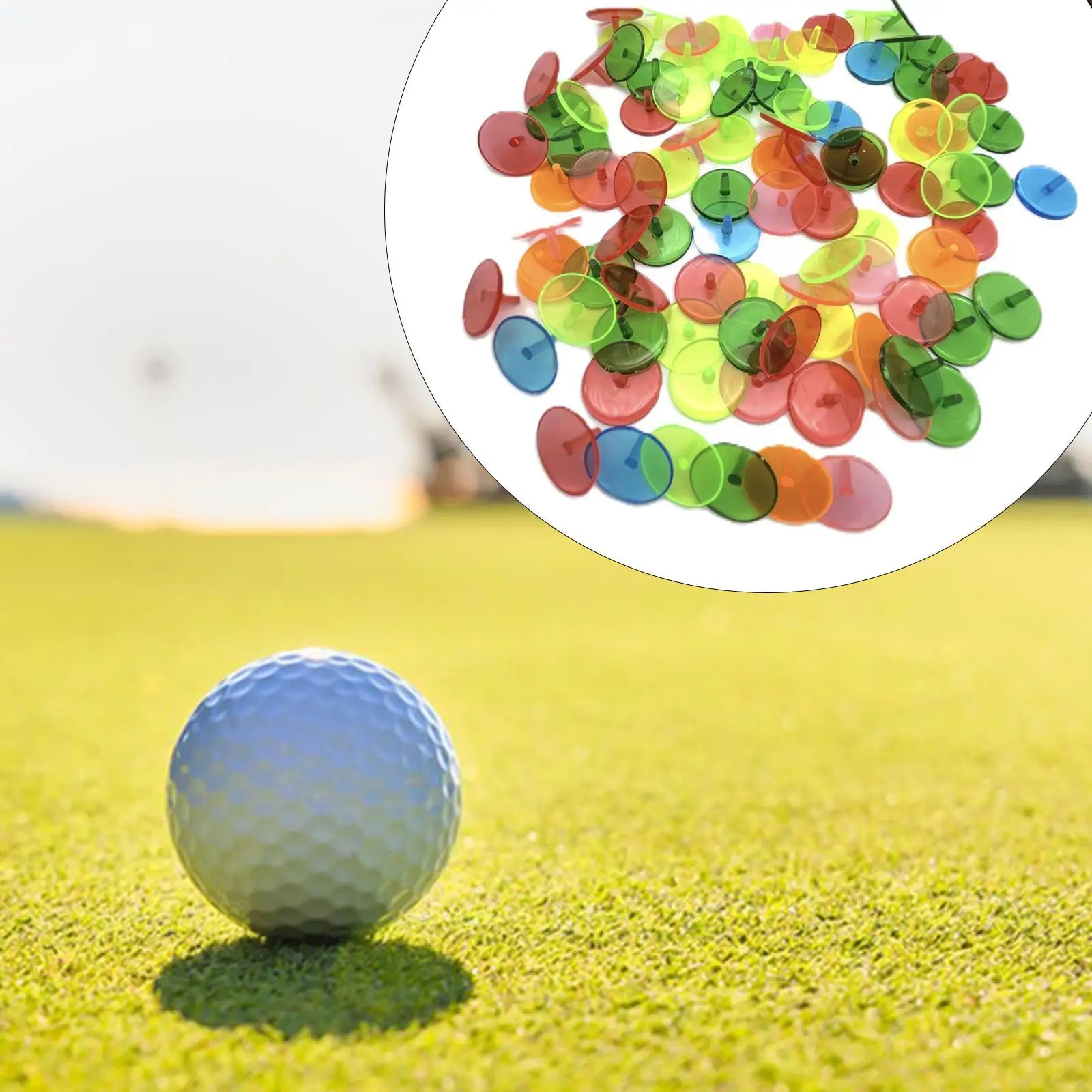 100 قطعة من علامات كرة الجولف ملحقات شفافة متعددة الألوان لعلامة موضع كرة الجولف مستديرة لتدريب علامات الرياضة للبالغين #4
