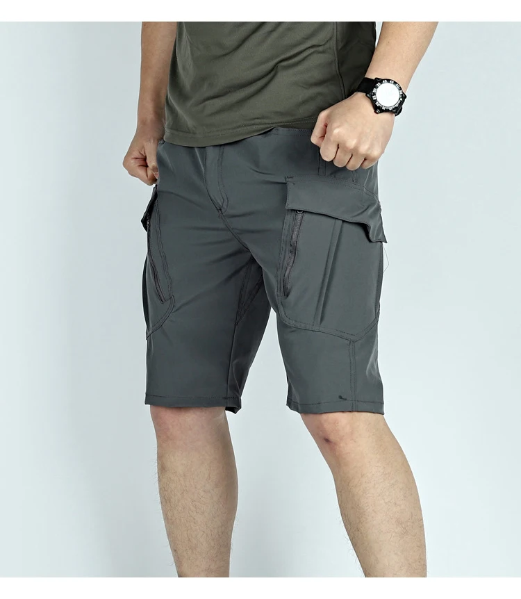 TRVLWEGO Herren Taktische Cargo-Shorts Schnelltrocknende Wander- und Arbeitshosen mit Mehreren Taschen Freizeit-Reise-Anglerhosen – Detail 9