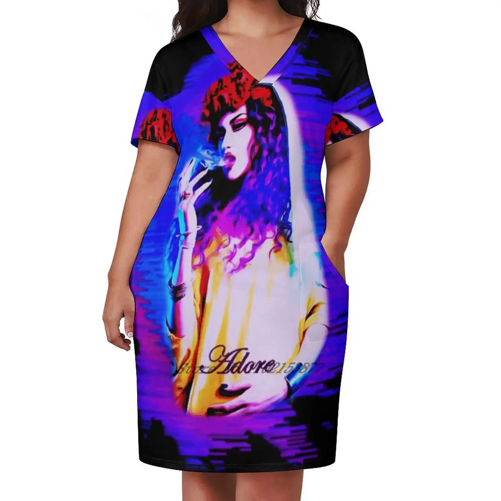 Adore Blue Loose Pocket Dress Print Short Sleeve Dresses Multiple styles Adore Delano Rupauls Drag Race Rupaul Drag Queen