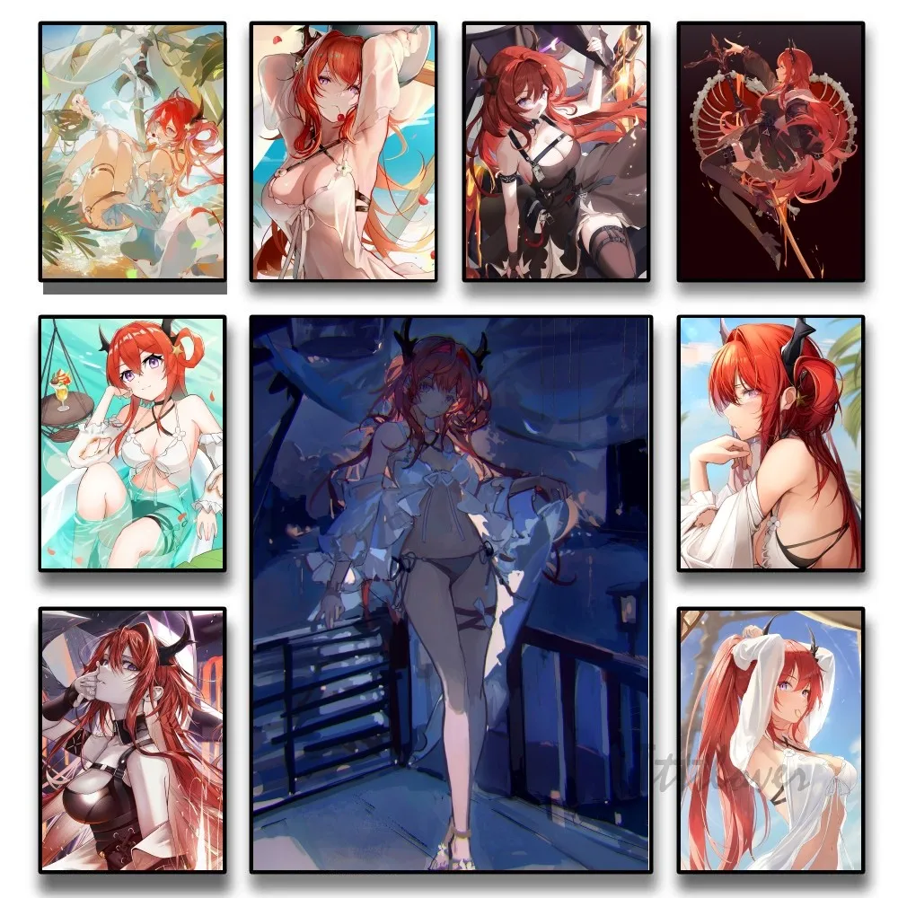 Anime Sexy Girl Surtr Arknights Poster Paper Print Home Living Room Bedroom Entrance Bar Restaurant Cafe Art Painting Decor
