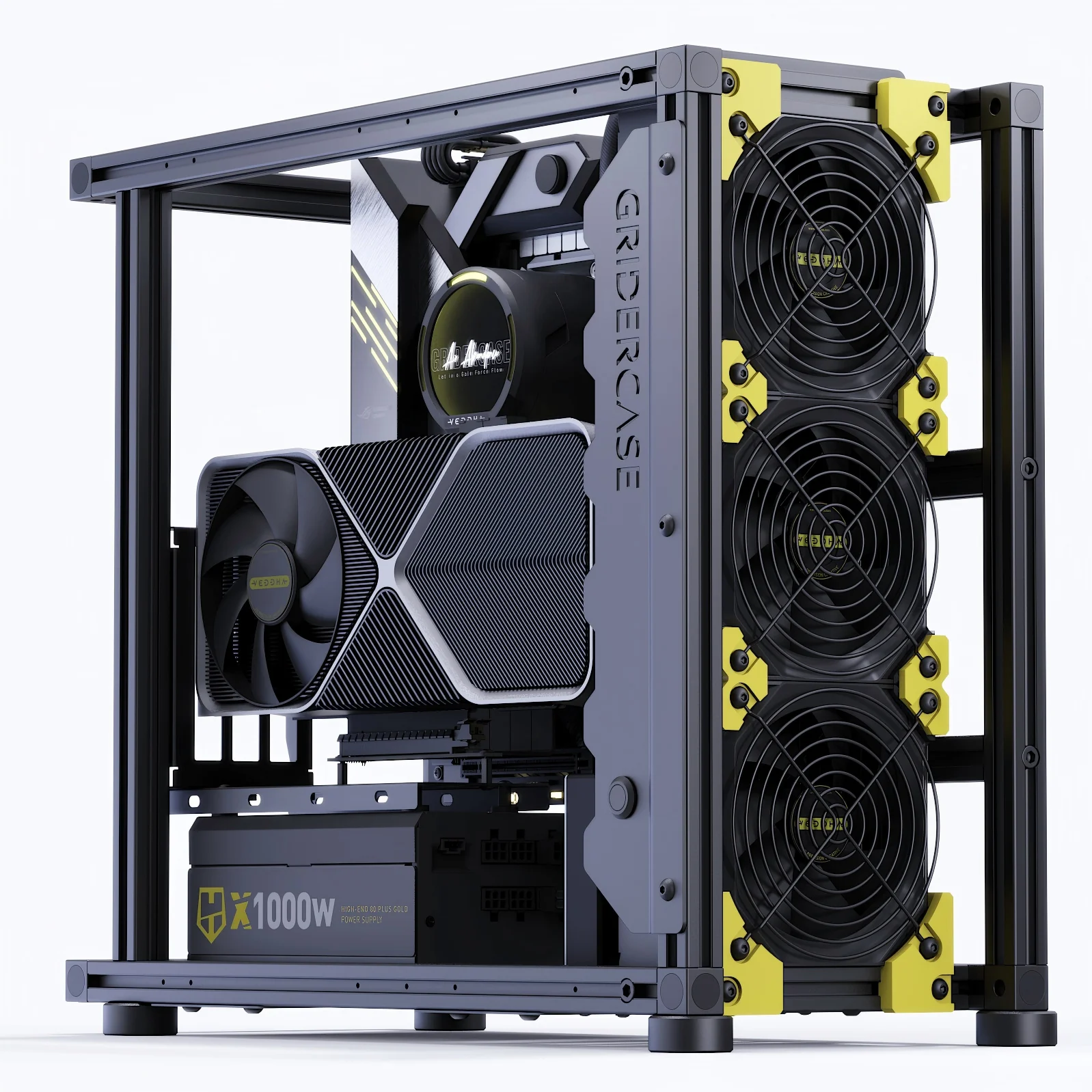 

Beta V2 Aluminum Full-Open Frame Case - Supports ATX/E-ATX/Micro-ATX/ITX Motherboards, Water-Cooling Compatible for Gaming PCs