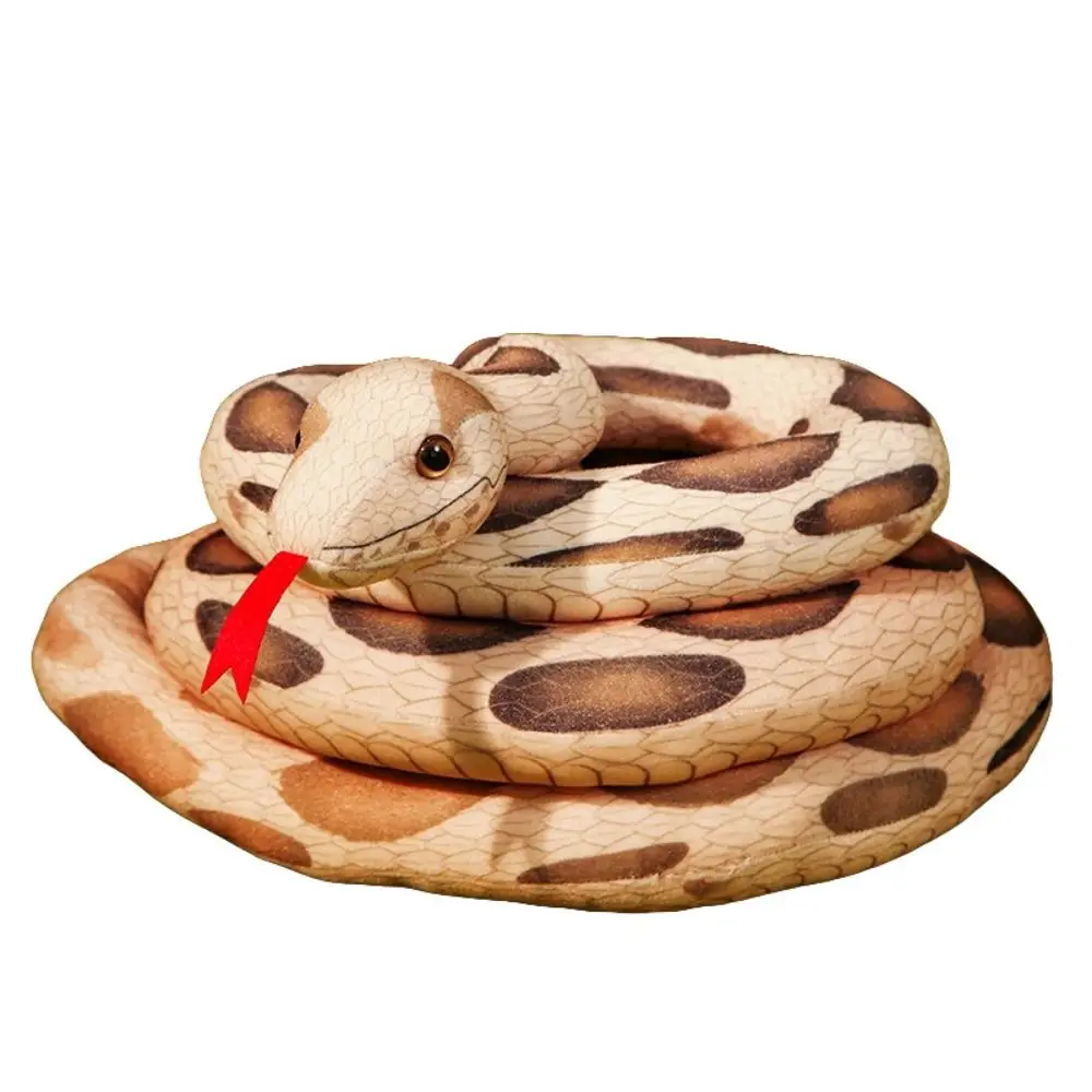 Creative Soft Simulation Snakes Plush Toy Scary Green/Red Snake Plushie Doll Brown Long Stuffed Wild Animal Children