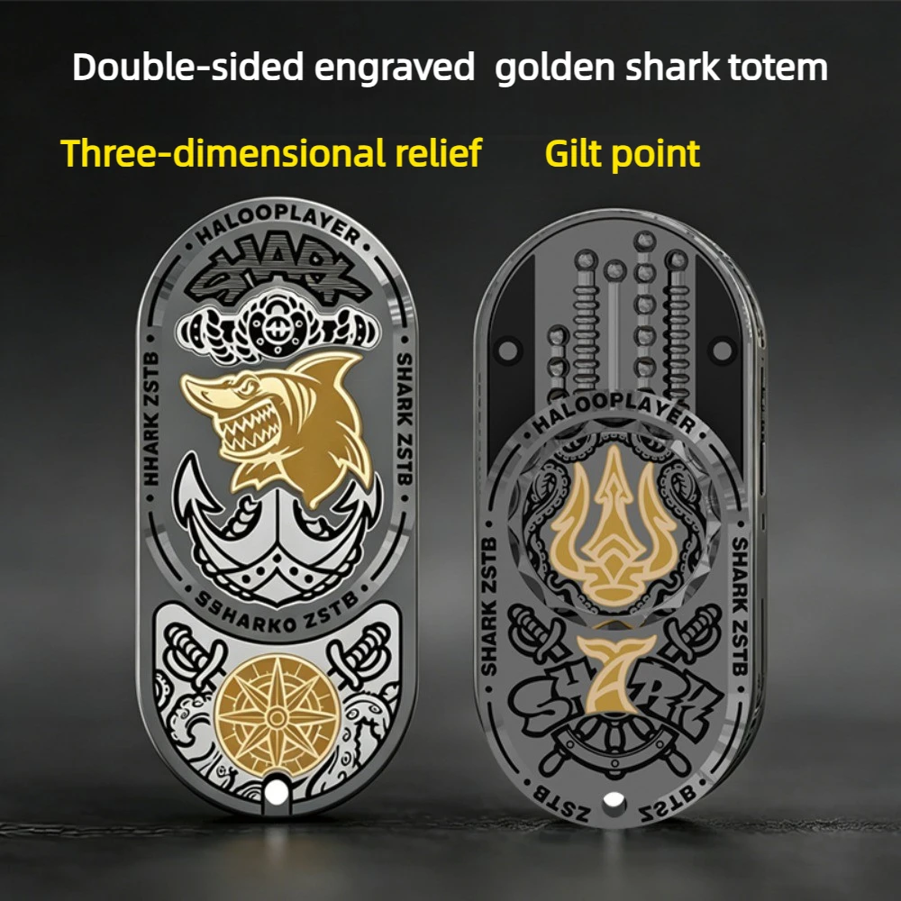 HALOOPLAYER EDC Sea Shark Pro Dense Track Rotating Mechanical Metal Fingertip Card Pushing Decompression Toy