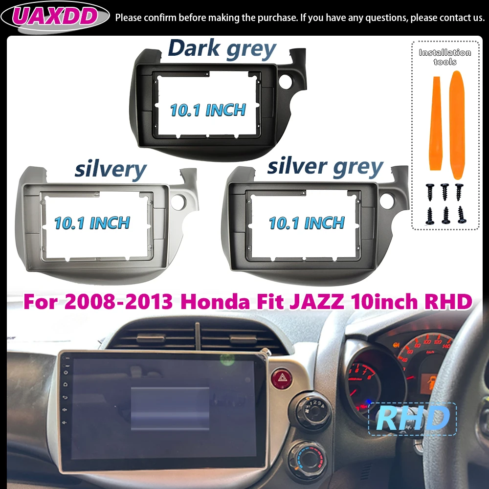 Kit de quadro android para 2008-2013 honda fit jazz 10 polegadas rhd uaxdd 2 din interior do carro cabo estéreo reprodutor de chicote de vídeo multimídia