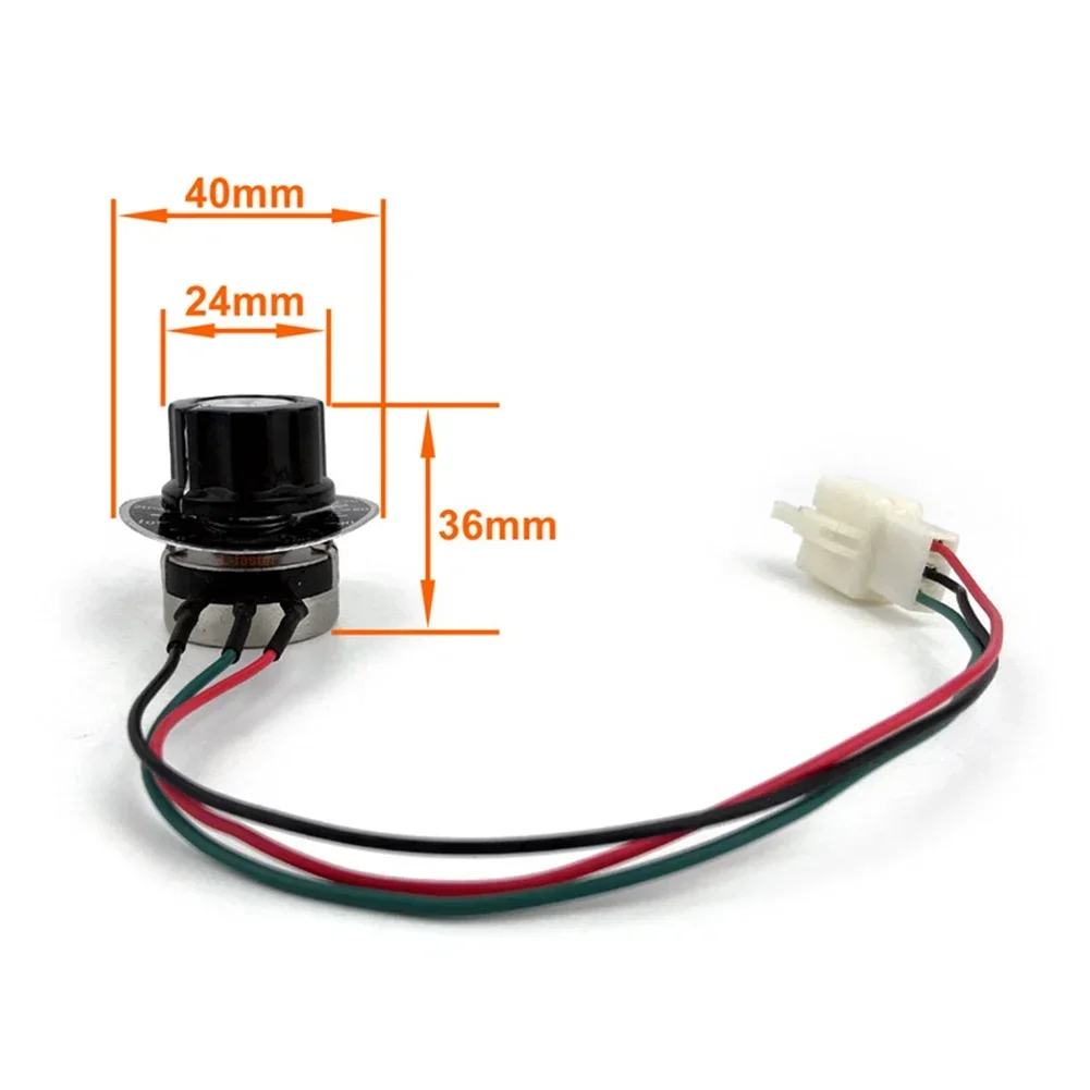 1 Pc Electric Cart Potentiometer Throttle Button Rotary Knob Speed Accelerator For Electric Cart Black Practical Replacement