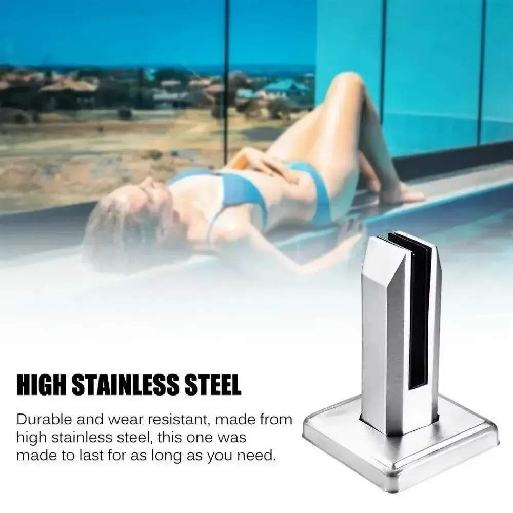 Multifunctional Stainless Steel Fence Clamp Railing Floor Stand No punching Glass Panel Pool Fence Staircase Bracket