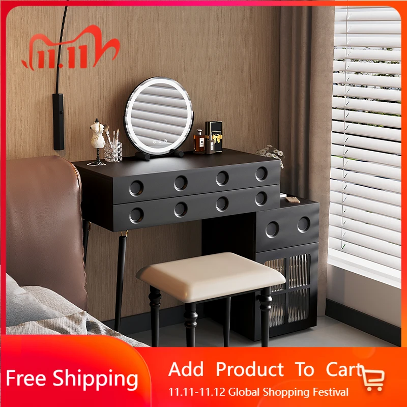 

European Simple Vanity Dresser Glamour Nordic Space Saving Makeup Table Quality Elegant Beauty Penteadeira Unique Furniture