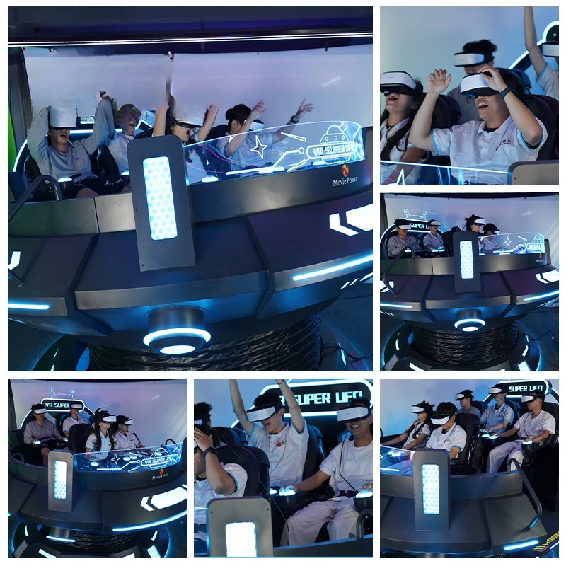 Simulator Virtual Reality Mesin Game Arcade Kursi Vr Taman Tema Rotasi Roller Coaster