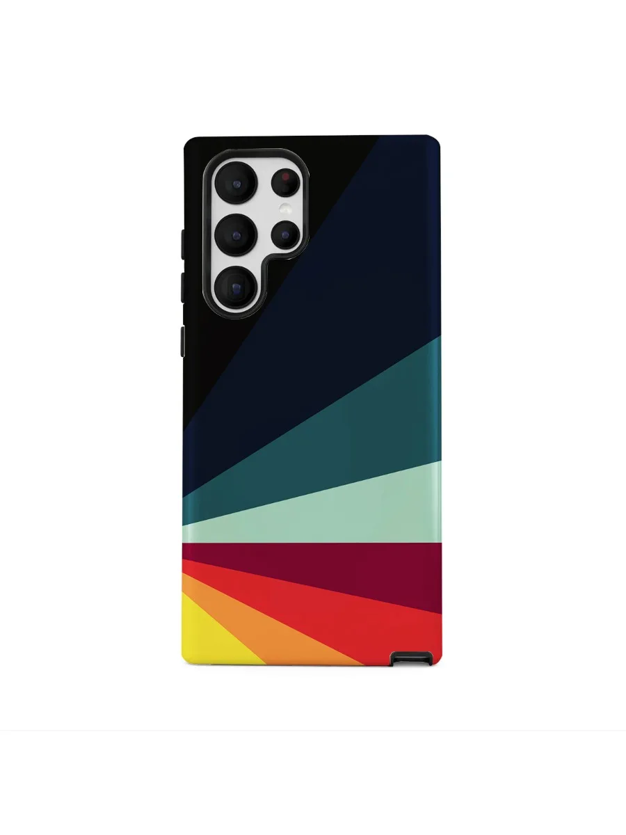 Phone Case for Samsung S25 S24 S23 S22 A55 A54 A16 Ultra PRO Plus FE 5G Color Stitching Hard Acrylic Shockproof Cover Funda