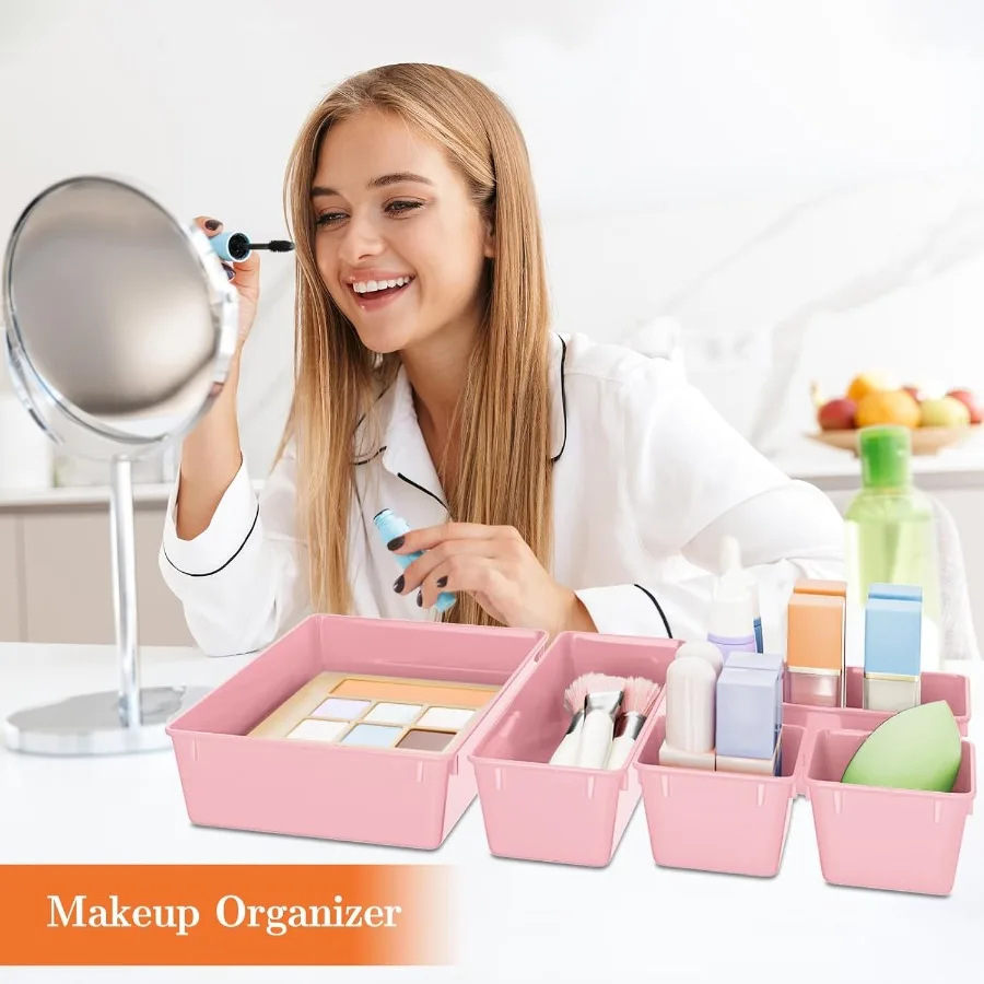 Набор из 25 пластиковых ящиков-органайзеров с 4 различными размерами для универсальных решения для хранения: идеально подходит для макияжа, ювелирных изделий и небольших размеров.