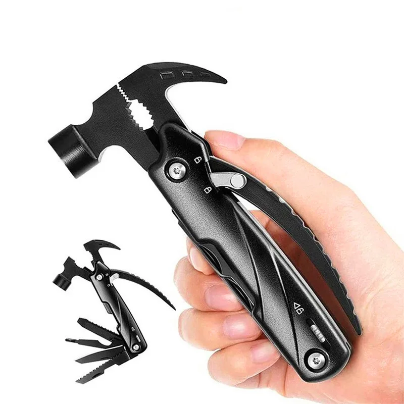 12in1 Portable Multifunctional Survival Safe Hammer Knife Outdoor Camping Survival Tool Labor Saving Tool Stainless Steel Knife