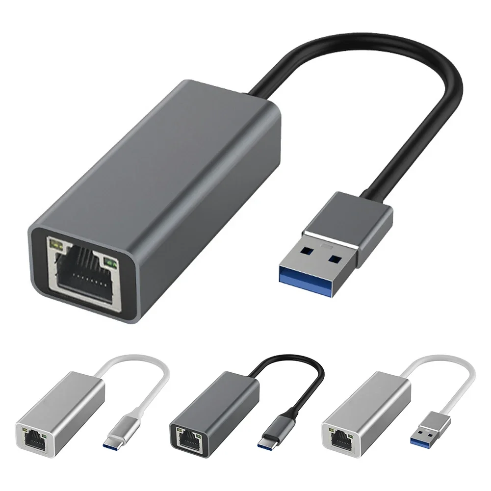 Adaptador Ethernet Gigabit USB Tipo C para RJ45, Placa de rede LAN para computador e desktops