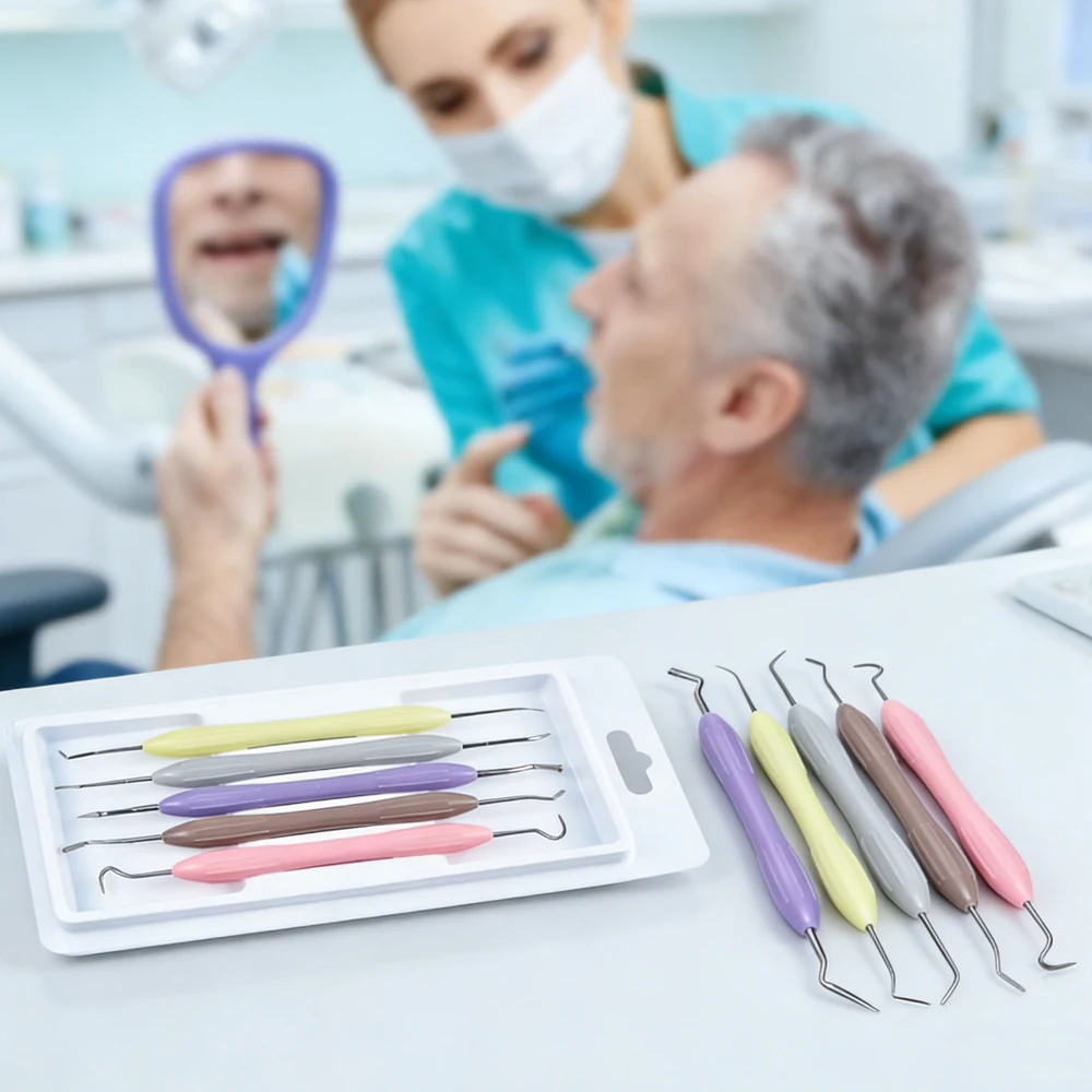 

Kit Dental Composite Resin Filling Spatulas Aesthetic Restoration Tools Disinfection Rack Crown Bridge Work