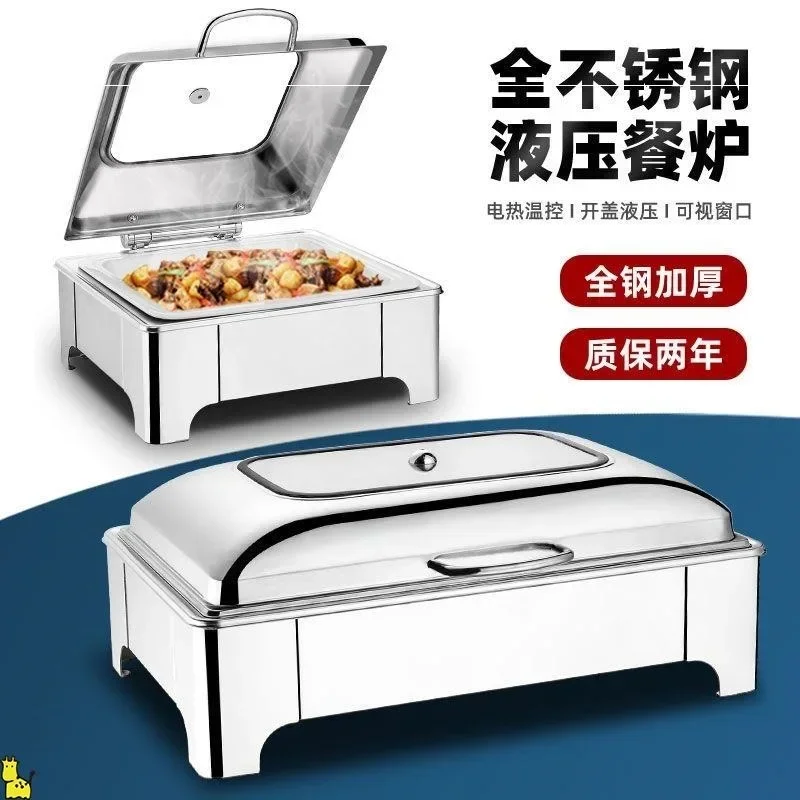 High Quality Chafing Dish Square Top Visual Silver Chafing Dish Buffet Set Stainless Steel Chafing Dish For Kitchen