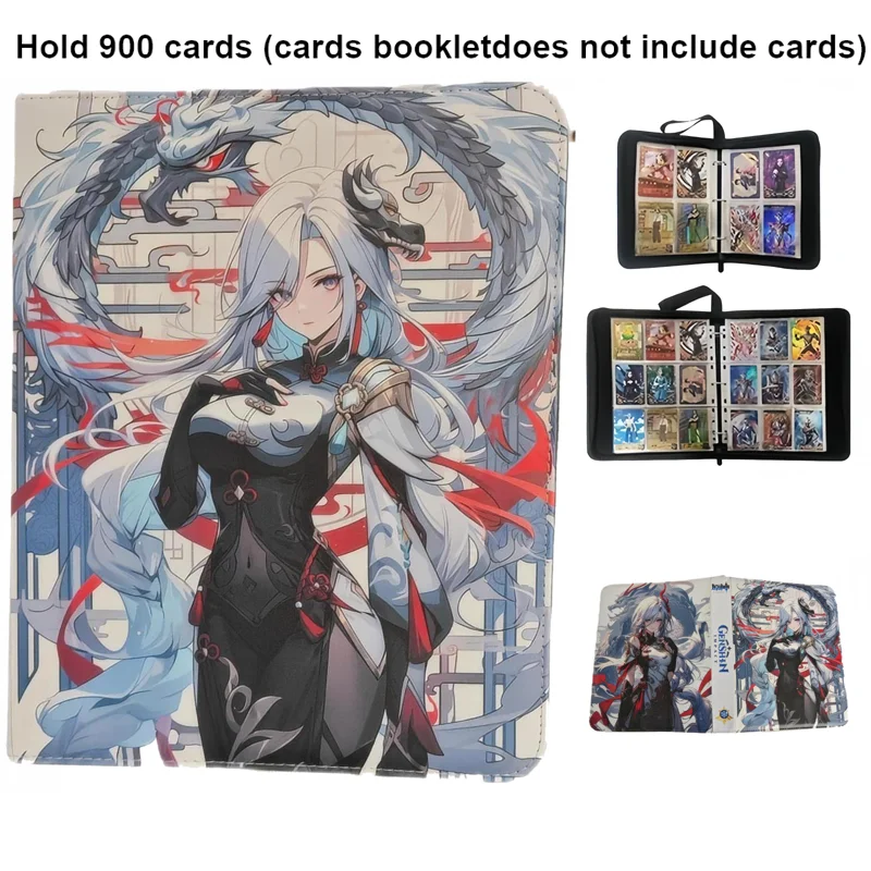 400/900 PCS Anime Genshin Impact Lumine Morax Beelzebul Card Album Map Letter Holder Binder Notebook Card Book Collection Folder