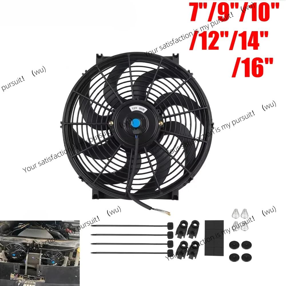

Universal 7/9/10/12/14/16 Inch 12V 80W 2100RPM Car Air Conditioning Cooling Fan Blade Cool Mounting Kit CF-1001