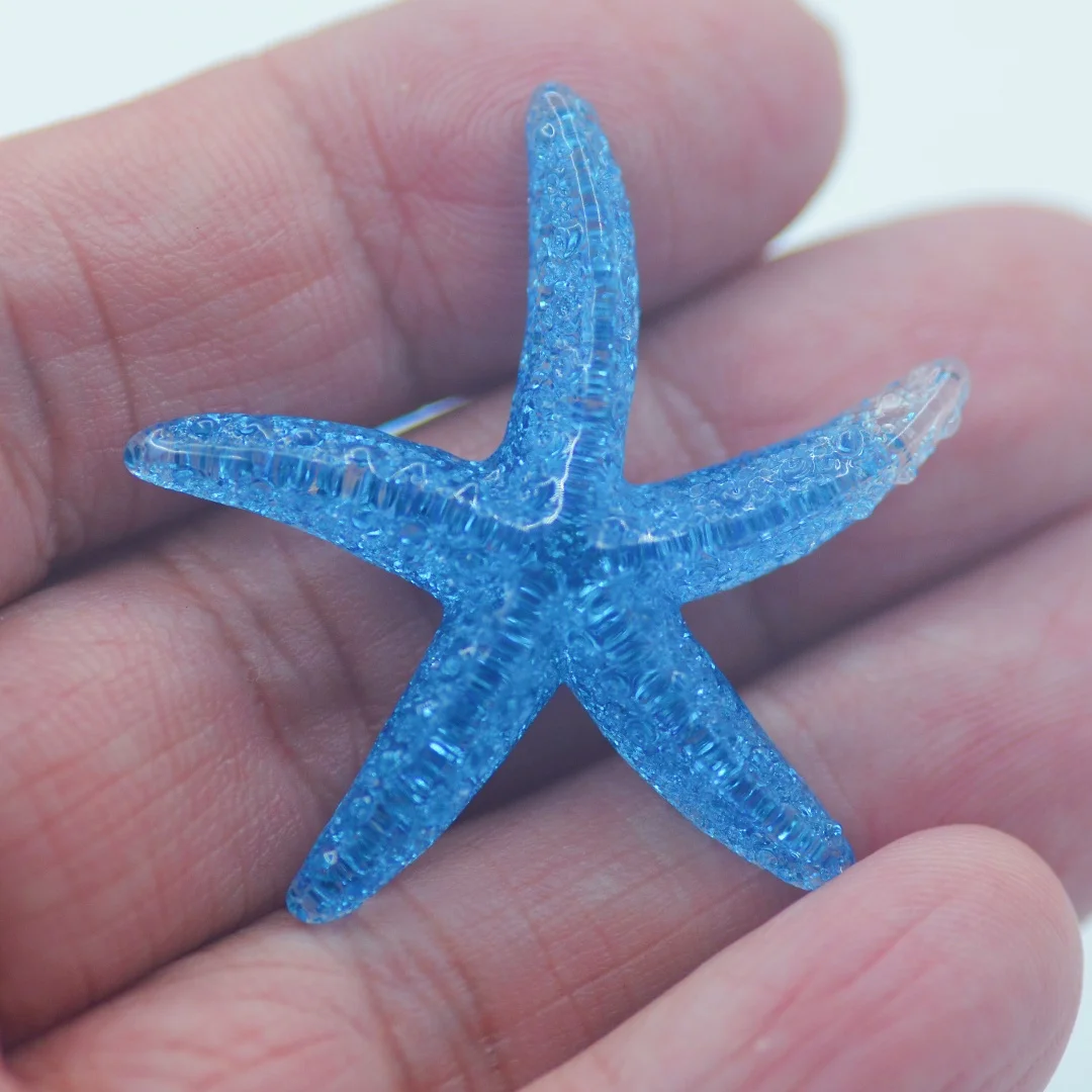 40mm 10PCS Royal Blue Resin Starfish Cabochon|Starfish miniatures|HOME DIY Miniatures|Resin Flatback Sea Star Cabochons