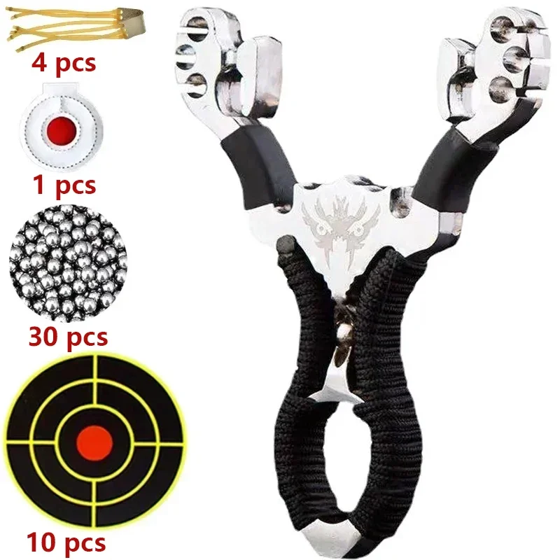 High Quality Outdoor Hunting Shooting Alloy Slingshot with Quality Rubber Band Professional Shooting Game Catapult Tirachinas