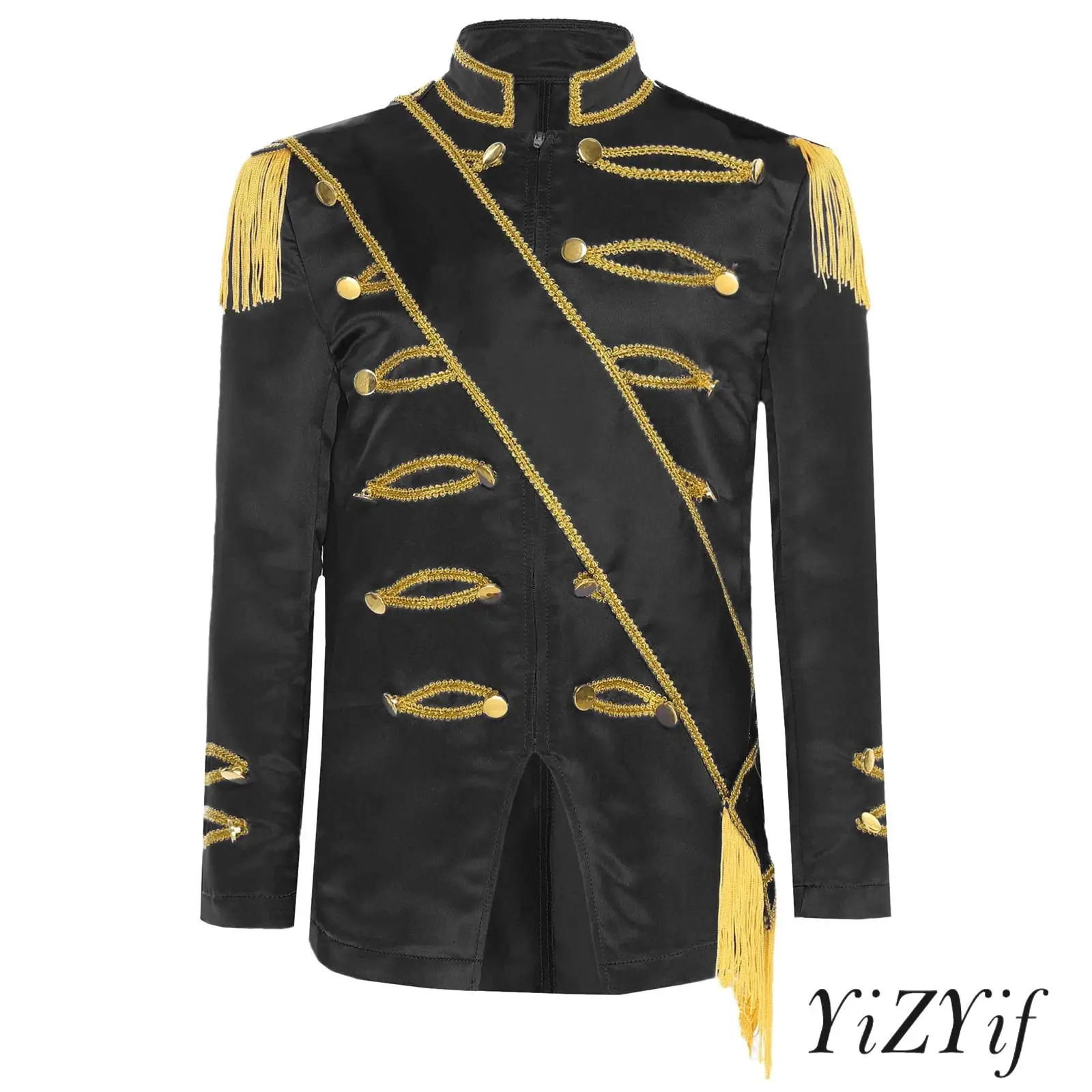 

Complete Band Leader Costume Set with Embroidered Details Jacket for Childrens Musical Performances And Ceremonial Occasions