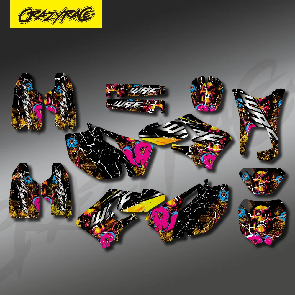 

For Yamaha WR250F WR450F WRF 250 WRF 450 2005 2006 Motocross Full Set Graphics Backgrounds Decal Sticker Kit Custom Number