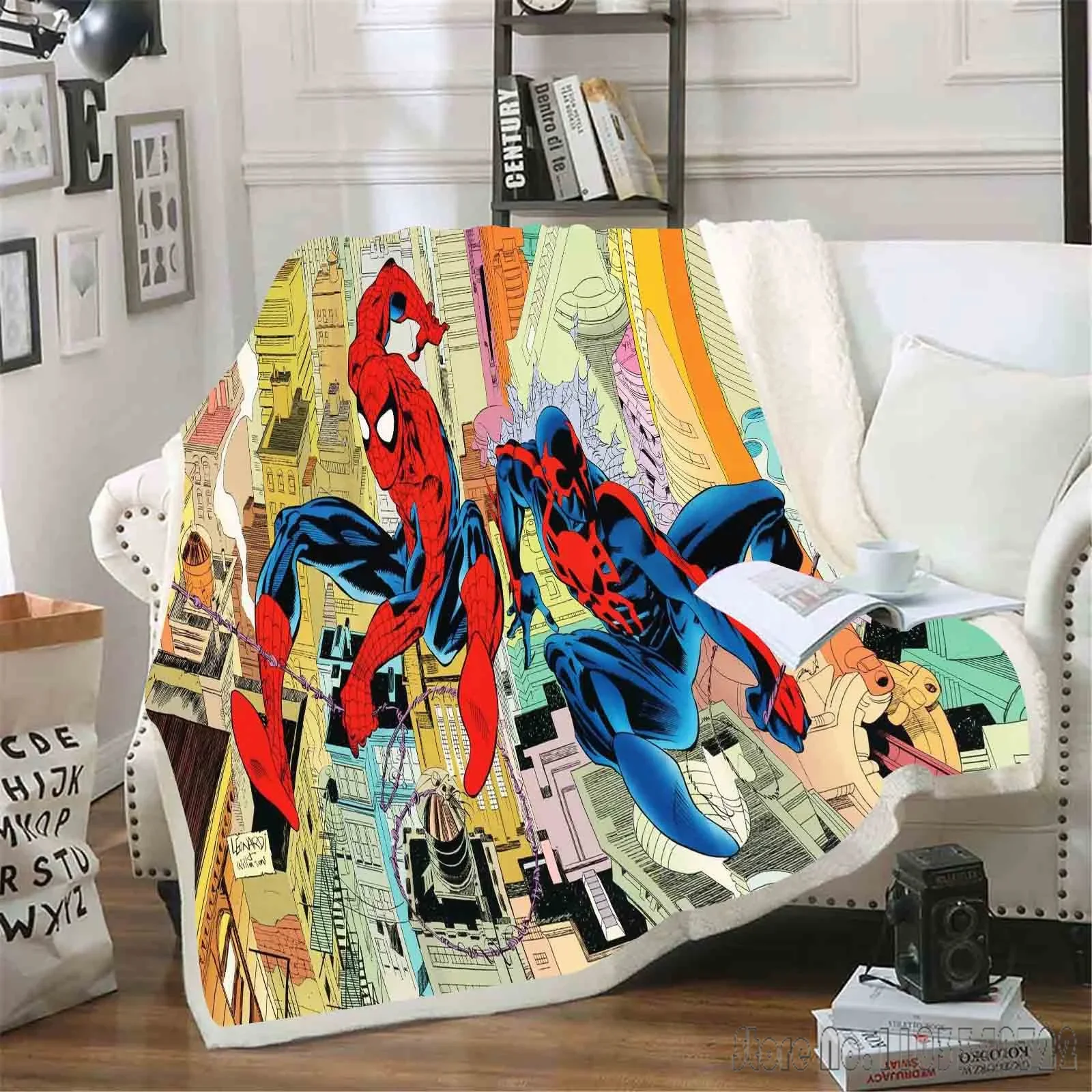 Spider-Man Weighted Fluffy  Cartoon Blankets Boy'S Dream King Size Grade A Printed Luxury For Winter And Throws Children