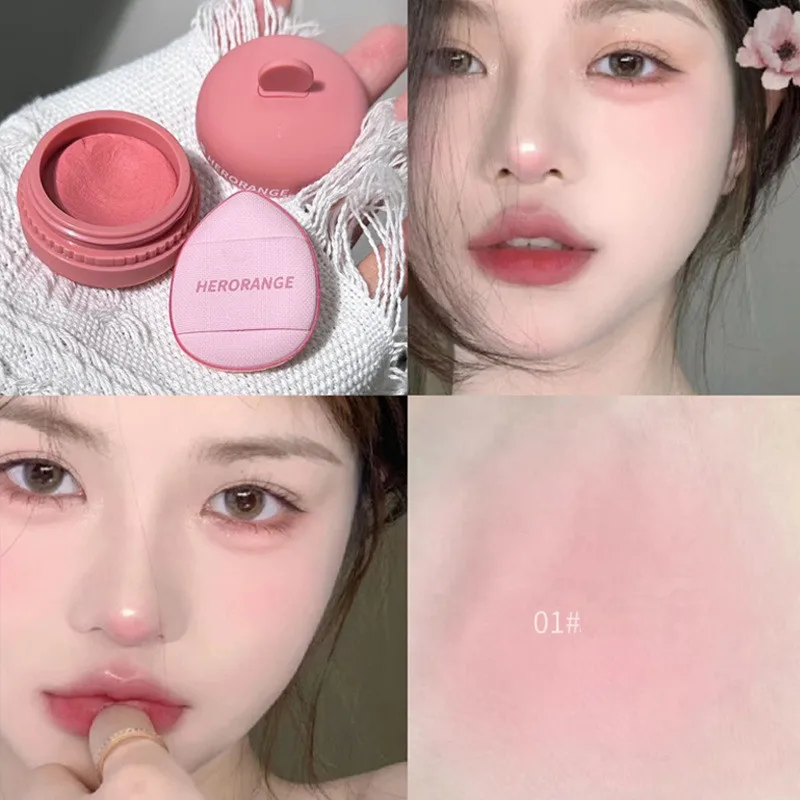 Cute Mousse Blush Matte Natural Cheek Tinted Waterproof Moisturizing Blusher Cream Brighten Face Contour Rouge Makeup Cosmetics