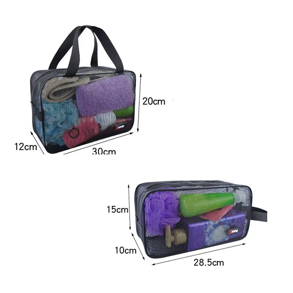 YIXIAO Grid Swimming Storage Bags Beach Portable Handbags Outdoor Sports Travel Bathing Mesh Bags For Women Men