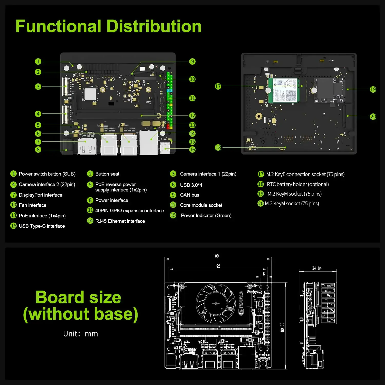 Jetson Orin Nx Developer Kit Super Version With 117/157tops Computing Power for Embedded Systems 8gb/16gb Ram Deep Learning