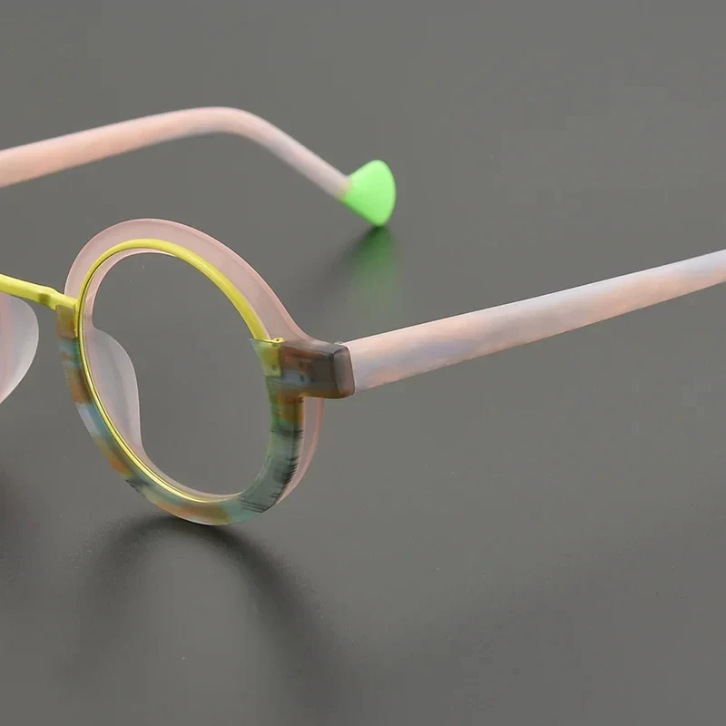 

High Quality Acetate Glasses Frames Men Fashion Retro Round Designer Optical Eyewear Myopia Reading Personalized Eyeglass Women