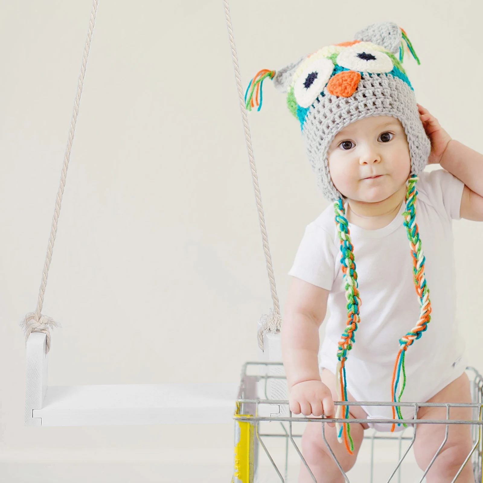 

Wooden For Newborn Baby Photography Prop Infant Photo Swing Decorative Wood Newborn Swing For First Birthday Home Studio Use