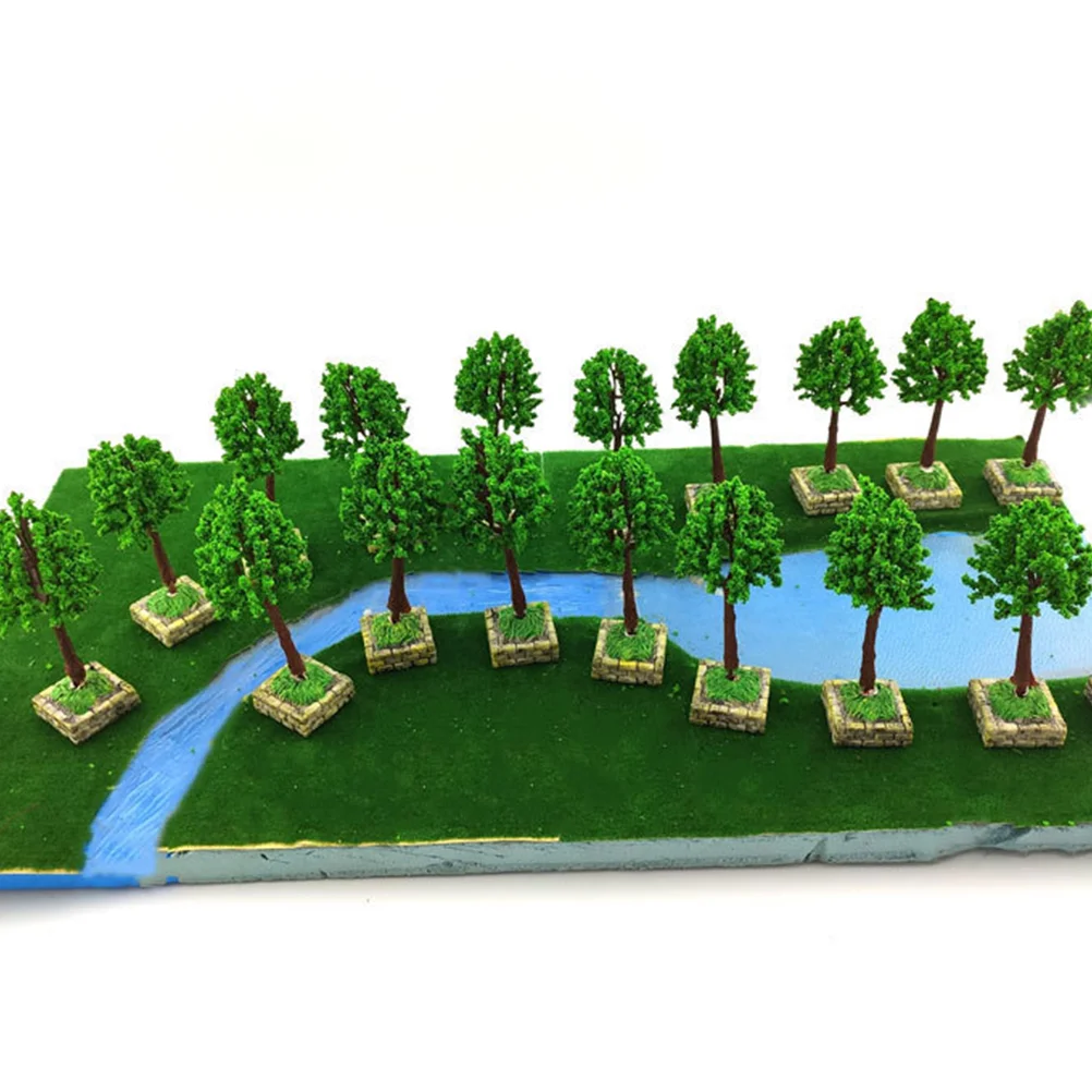 10 Pcs Tree Altar Base Mini Sand Table Model Scenery Leaf Miniature Decor Toy DIY Landscape Plastic Architecture