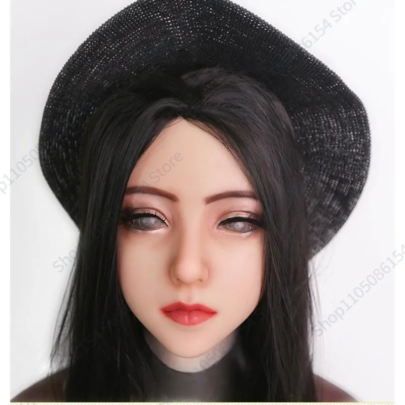 Mask adult full face silicone mannequin headgear COS disguise mask CD cross-dressing male to female simulation headgear