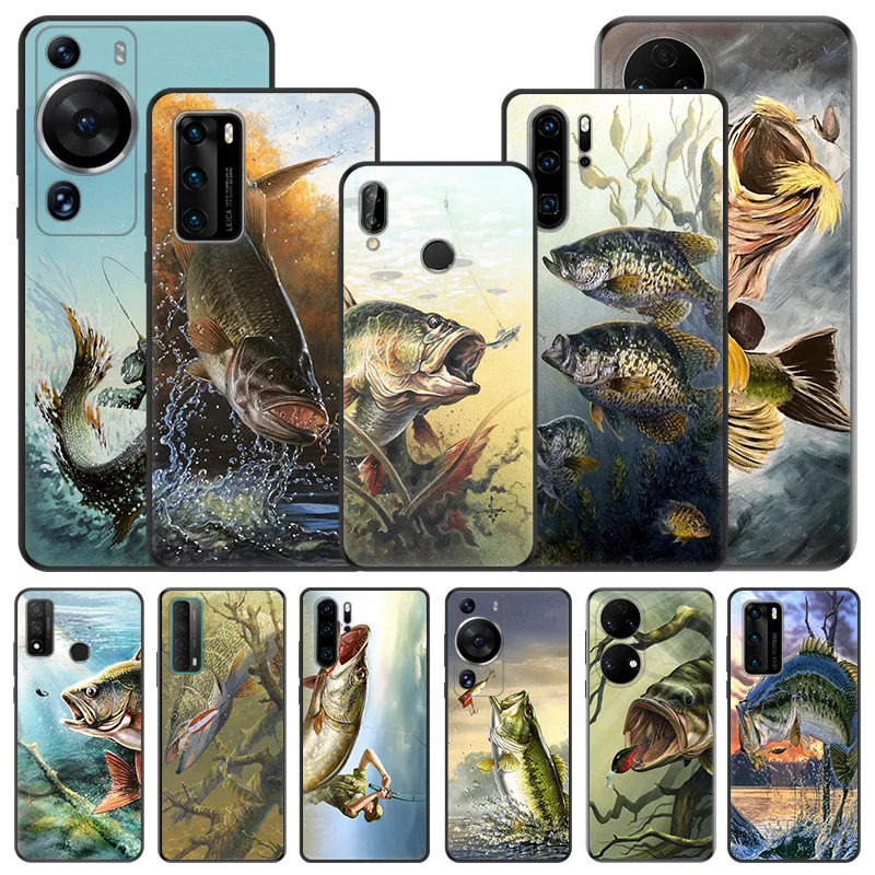 Phone Case For Motorola G200 One Fusion G30 G31 Huawei P20 P30 P40 Lite P-Smart iphone6 River Carp Fishing Art Matte Soft Cover