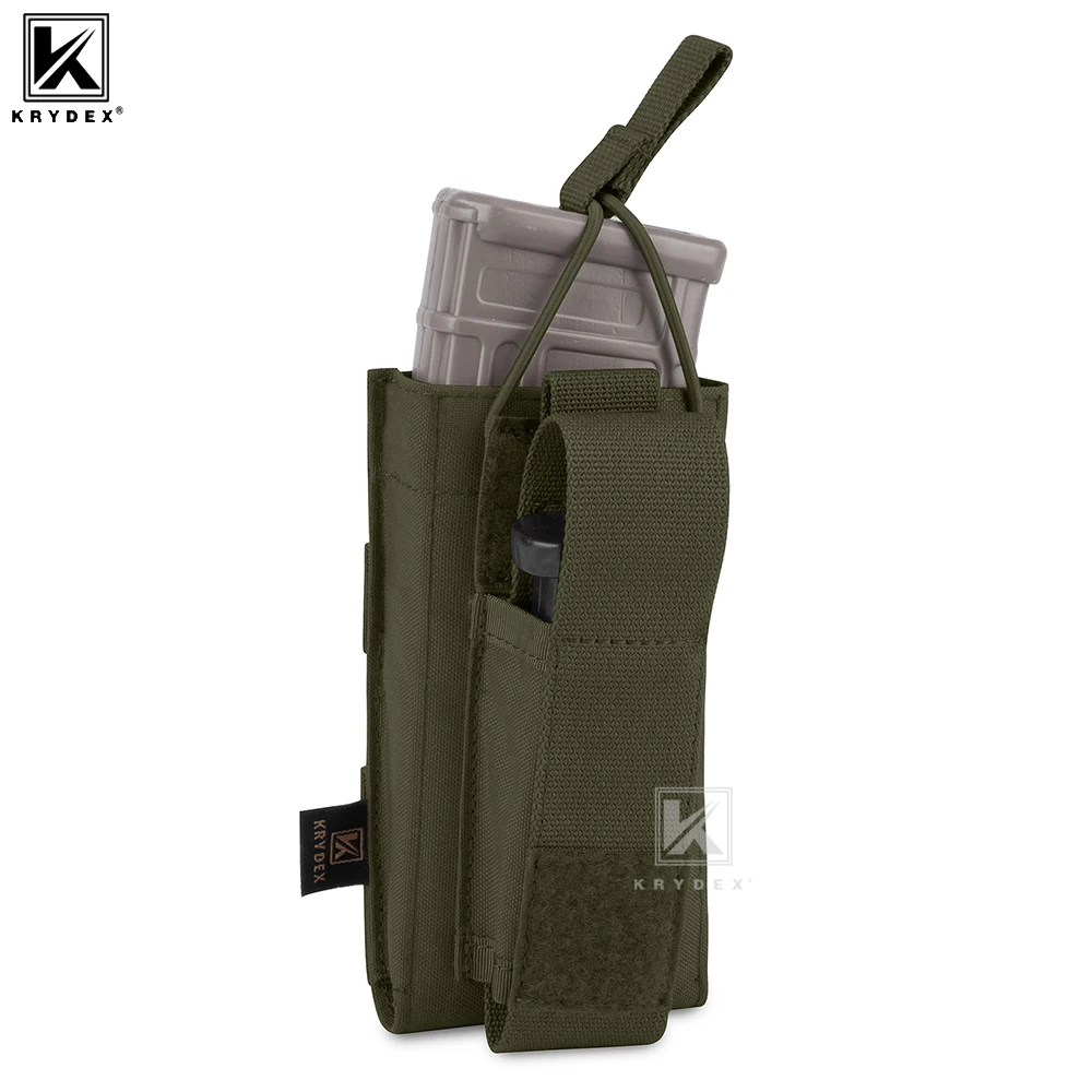 KRYDEX Taktische Einzel-Magazintasche Offene Oberseite 556 9mm Magazintasche für M4 M16 AR15 Jagd Outdoor Airsoft Zubehör
