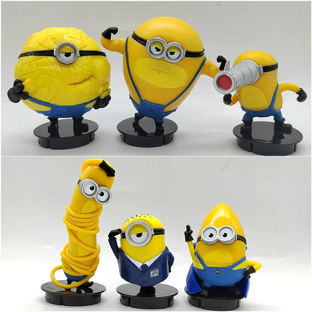 Despicable Me 4 Movie Minions Topper Figure Loose Figurine Toy Exclusive Collectible Desktop Decoration Gifts ﻿