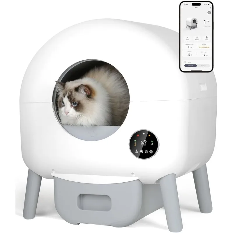 

Self-Cleaning Cat Litter Box - Automatic litter box that cleans itself, works with all cats, app controlled