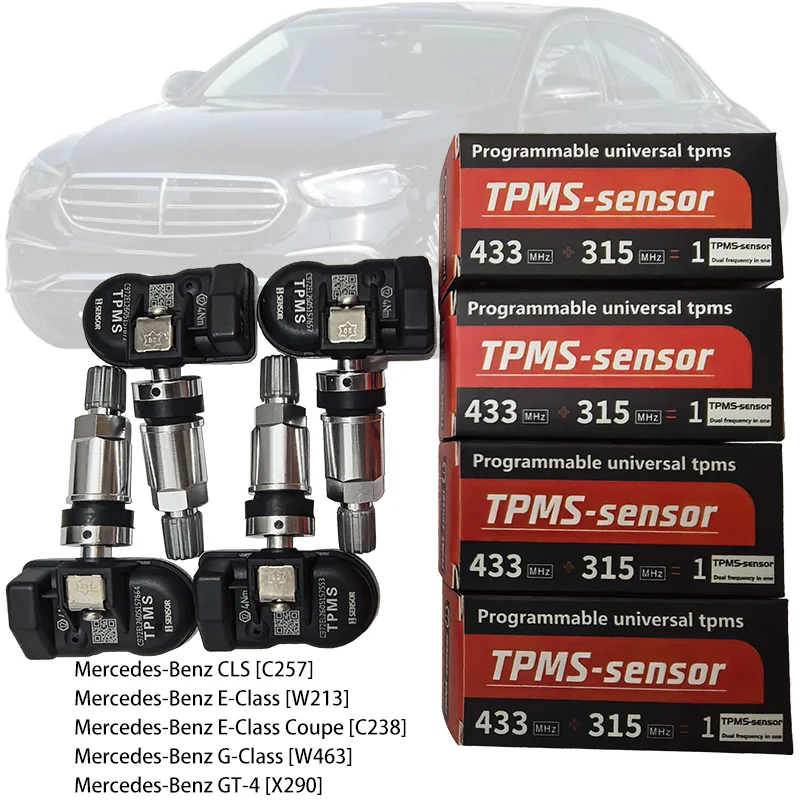 1/4PCS 433MHZ Tire Pressure Monitoring Sensor TPMS For Mercedes-Benz CLS C257 E-Class W213 C238 G-Class W463 GT-4 X290