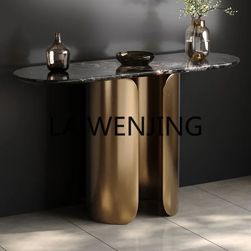 

High-End Console Light Luxury Wall a Long Narrow Table Modern Minimalist Aisle Ultra Narrow Marble Hallway Table