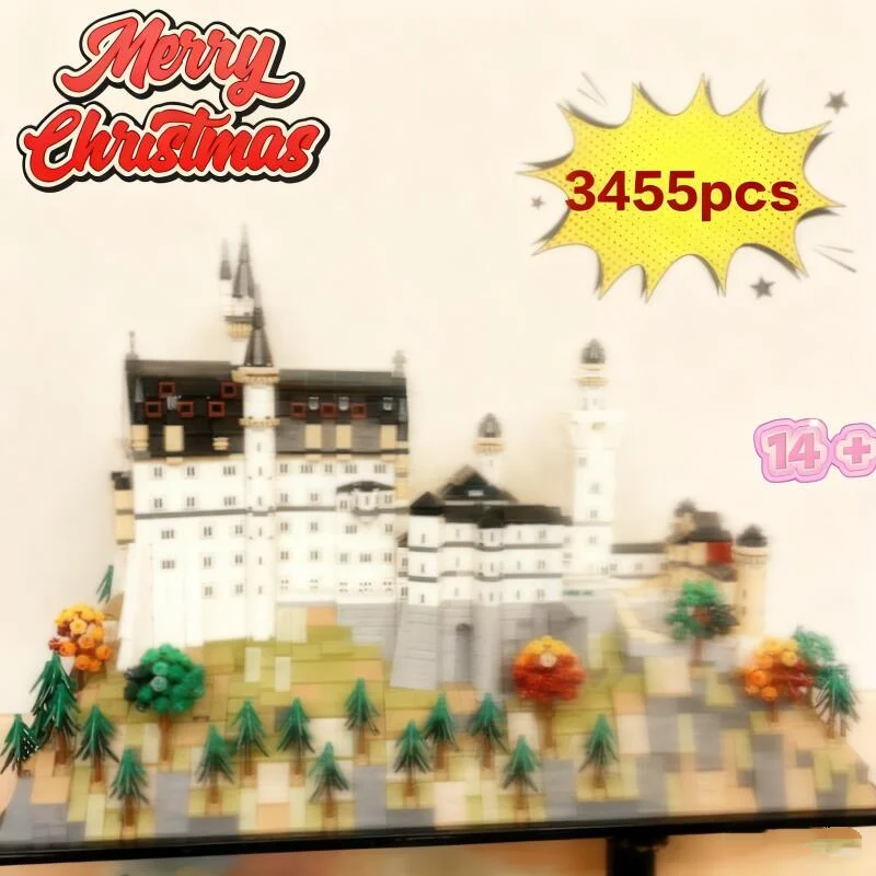 

3455pcs classic film 21063 Neuschwanstein Castle Architectural Model Kit Forest landscape Building blocks for Christmas Gifts